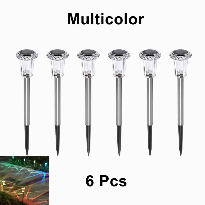 Solar Light Bright Solar Garden Lights Outdoor 6/12 Pcs RGB Color Changing Warm White Waterproof for Garden Yard Walkway