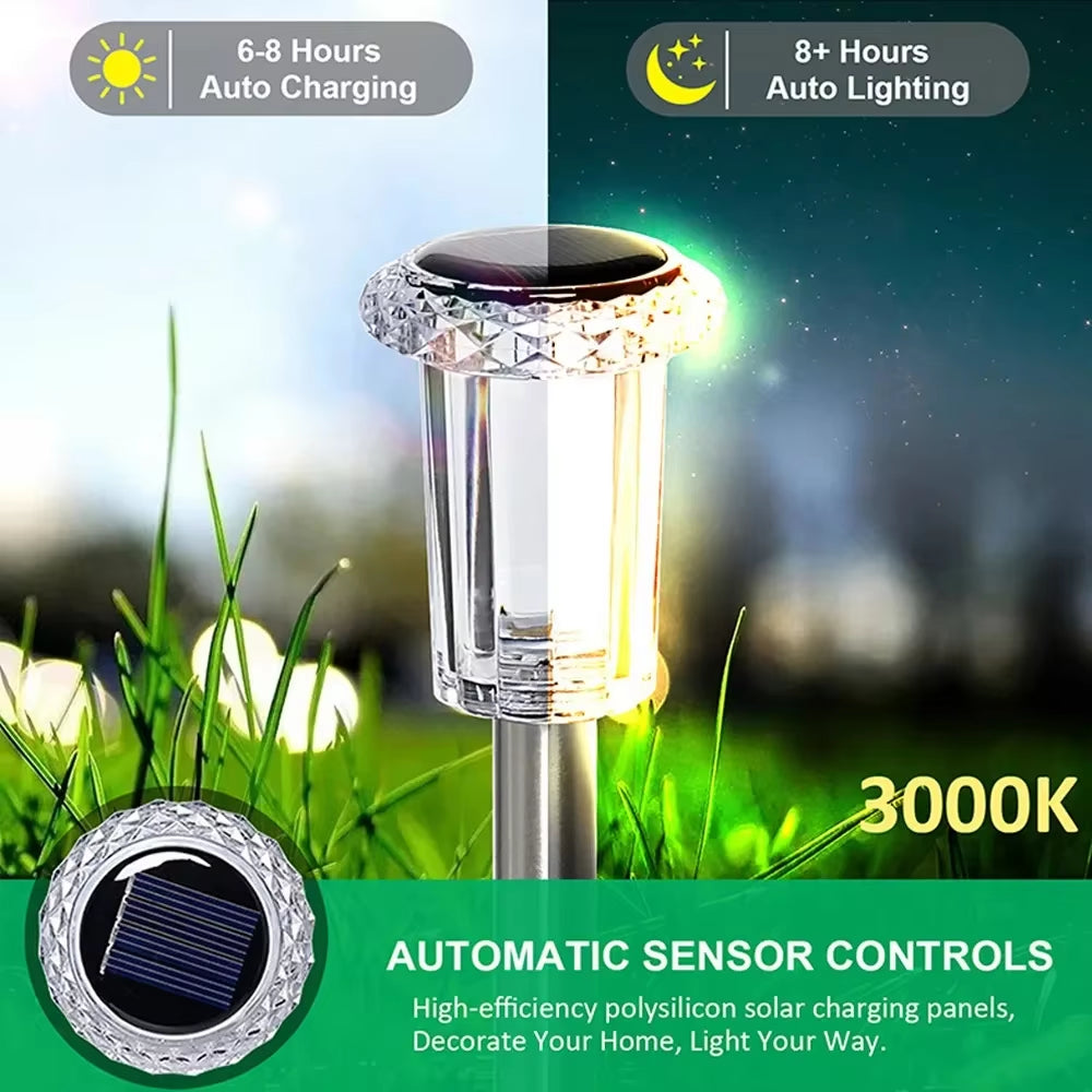 Solar Light Bright Solar Garden Lights Outdoor 6/12 Pcs RGB Color Changing Warm White Waterproof for Garden Yard Walkway