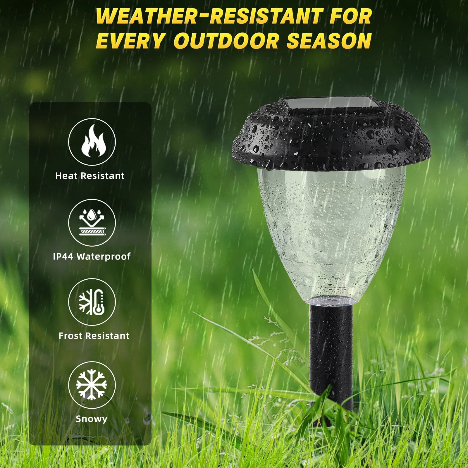 10 Pack Solar Lights for outside Pathway Walkway Driveway Garden Yard Solar Powered Lights Outdoor Waterproof. (Black, Cool White)