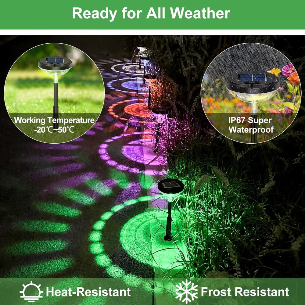 Solar Pathway Lights 8 Pack,Led Path Lights Outdoor,Ip67 Waterproof, Solar Powered Garden Lights for Walkway Yard Backyard