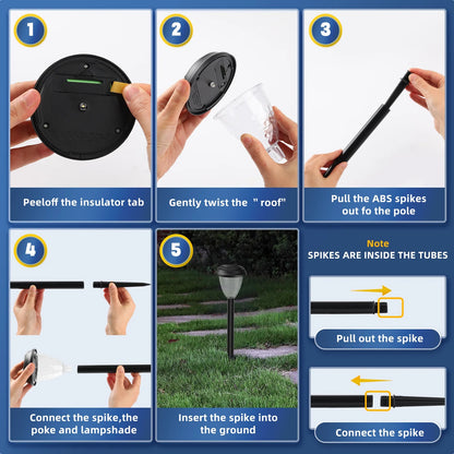 10 Pack Solar Lights for outside Pathway Walkway Driveway Garden Yard Solar Powered Lights Outdoor Waterproof. (Black, Cool White)